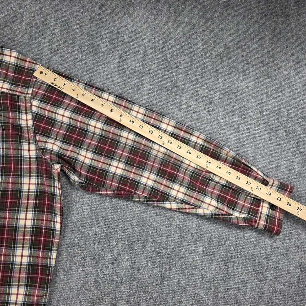 Vintage LL Bean Shirt Mens XXL Red Green Plaid Cotton Flannel Button Down Canada - Picture 9 of 15